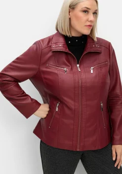 Bikerjacke in Lederoptik