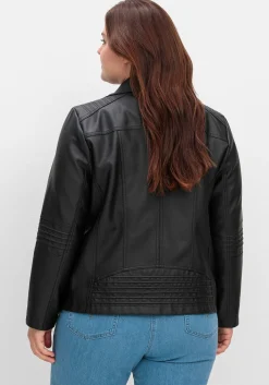 Bikerjacke in Lederoptik