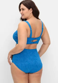 Bikini-Bustier mit Blumen-Struktur und Softcups