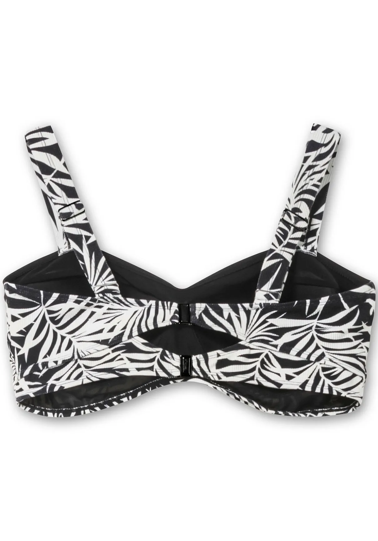 Bikini-Oberteil in Wickeloptik, mit Blätterprint