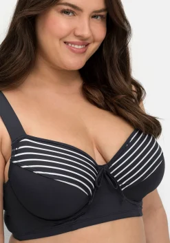 Bikini-Oberteil mit Bügeln, im Streifen-Design