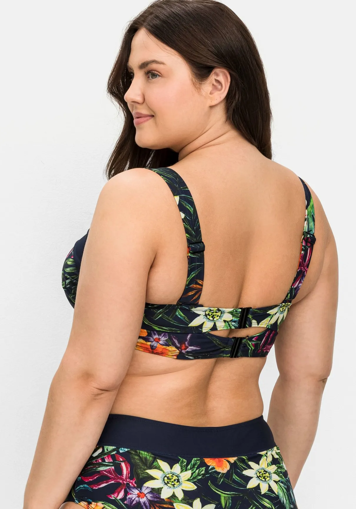 Bikini-Oberteil mit Bügeln und Blumendruck
