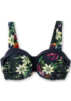 Bikini-Oberteil mit Bügeln und Blumendruck