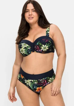 Bikini-Oberteil mit Bügeln und Blumendruck