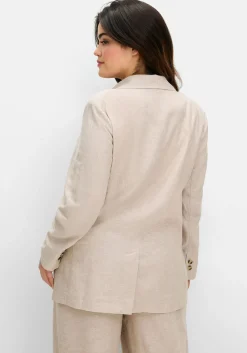 Blazer im Leinenmix, leicht tailliert