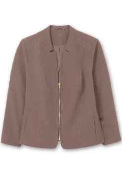 Blazer mit Stehkragen und Kontrast-Zipper