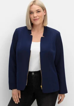 Blazer mit Stehkragen und Kontrast-Zipper