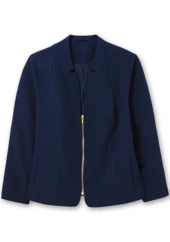 Blazer mit Stehkragen und Kontrast-Zipper