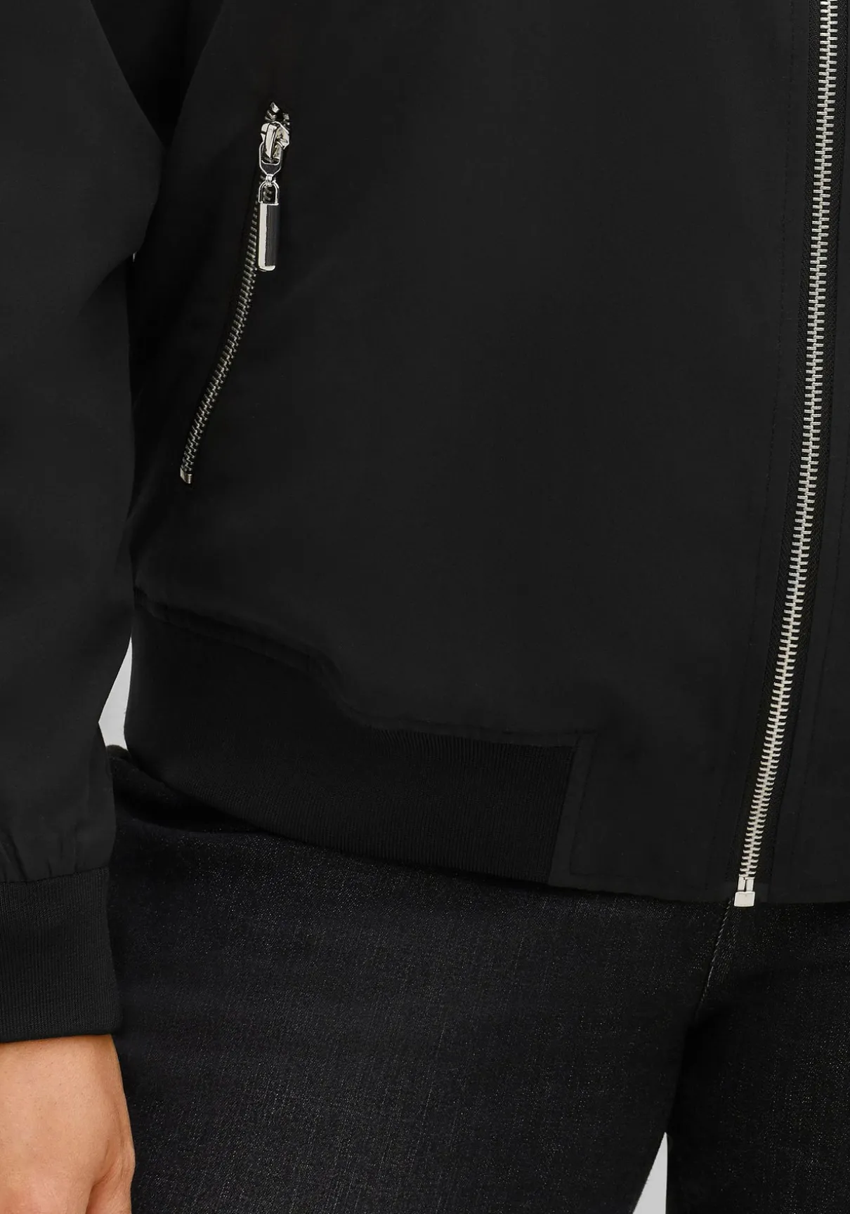 Blouson mit Rippbündchen und Reißverschluss