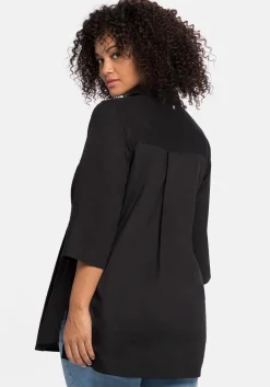 Bluse mit 3/4-Arm und dekorativen Falten