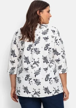 Bluse mit Biesen und Blumenprint