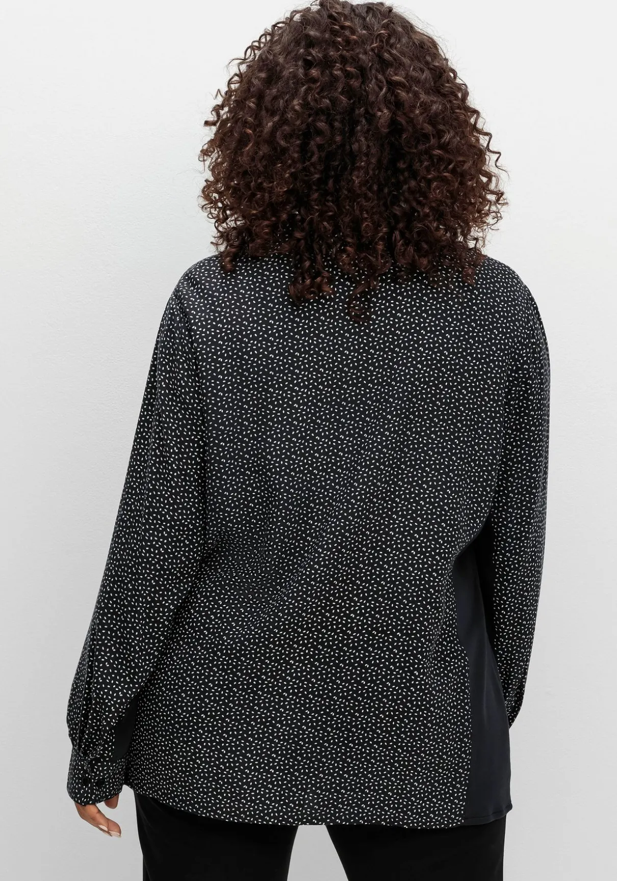 Bluse mit Print und elastischen Einsätzen