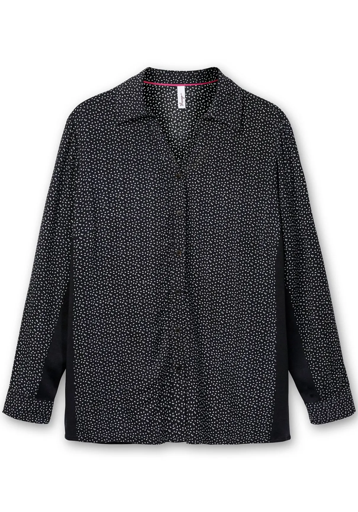 Bluse mit Print und elastischen Einsätzen