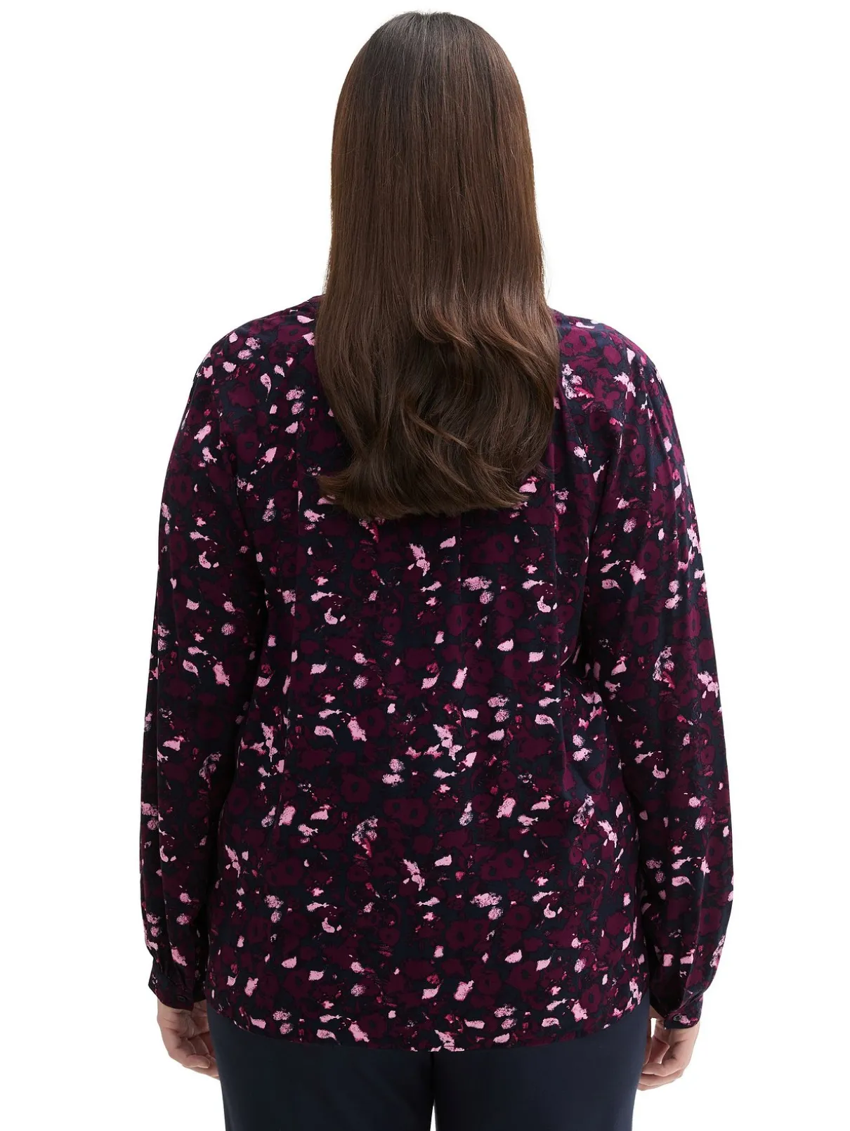 Bluse mit V-Schlitz und Alloverprint