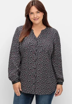 Bluse mit Wordingprint an den Manschetten