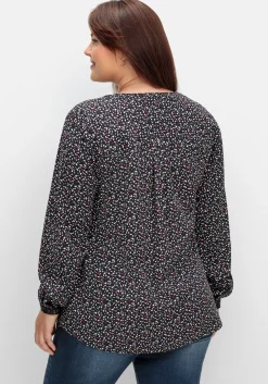 Bluse mit Wordingprint an den Manschetten