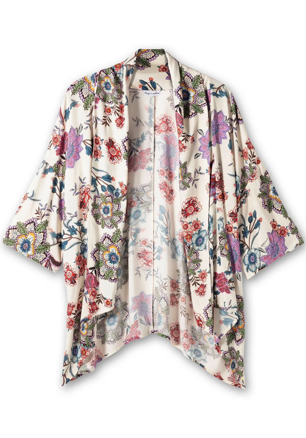 Blusenjacke im Kimono-Stil, mit Blumendruck