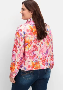 Blusenjacke mit Blumenprint, aus Viskose