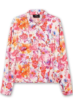 Blusenjacke mit Blumenprint, aus Viskose