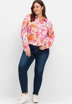 Blusenjacke mit Blumenprint, aus Viskose