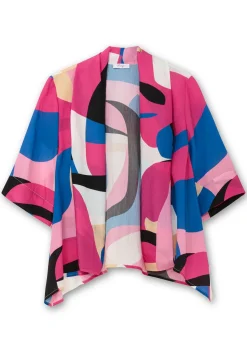 Blusenjacke mit Grafikprint, in offener Form