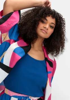 Blusenjacke mit Grafikprint, in offener Form
