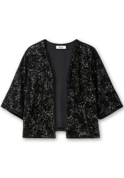 Blusenjacke mit Pailletten und 3/4-Ärmeln