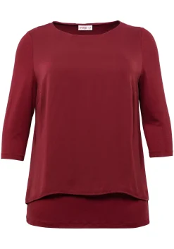 Blusenshirt in leichter A-Linie mit Zipfelsaum