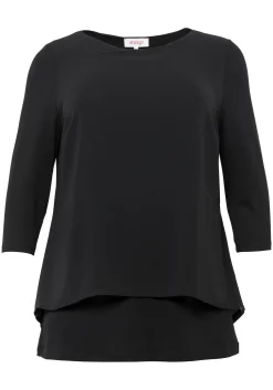 Blusenshirt in leichter A-Linie mit Zipfelsaum