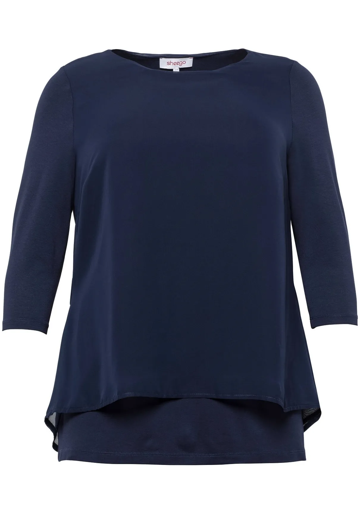 Blusenshirt in leichter A-Linie mit Zipfelsaum