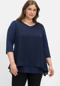 Blusenshirt mit Chiffon, doppellagig