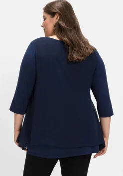 Blusenshirt mit Chiffon, doppellagig