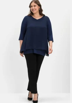 Blusenshirt mit Chiffon, doppellagig