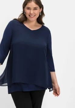 Blusenshirt mit Chiffon, doppellagig