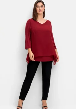 Blusenshirt mit Chiffon, doppellagig