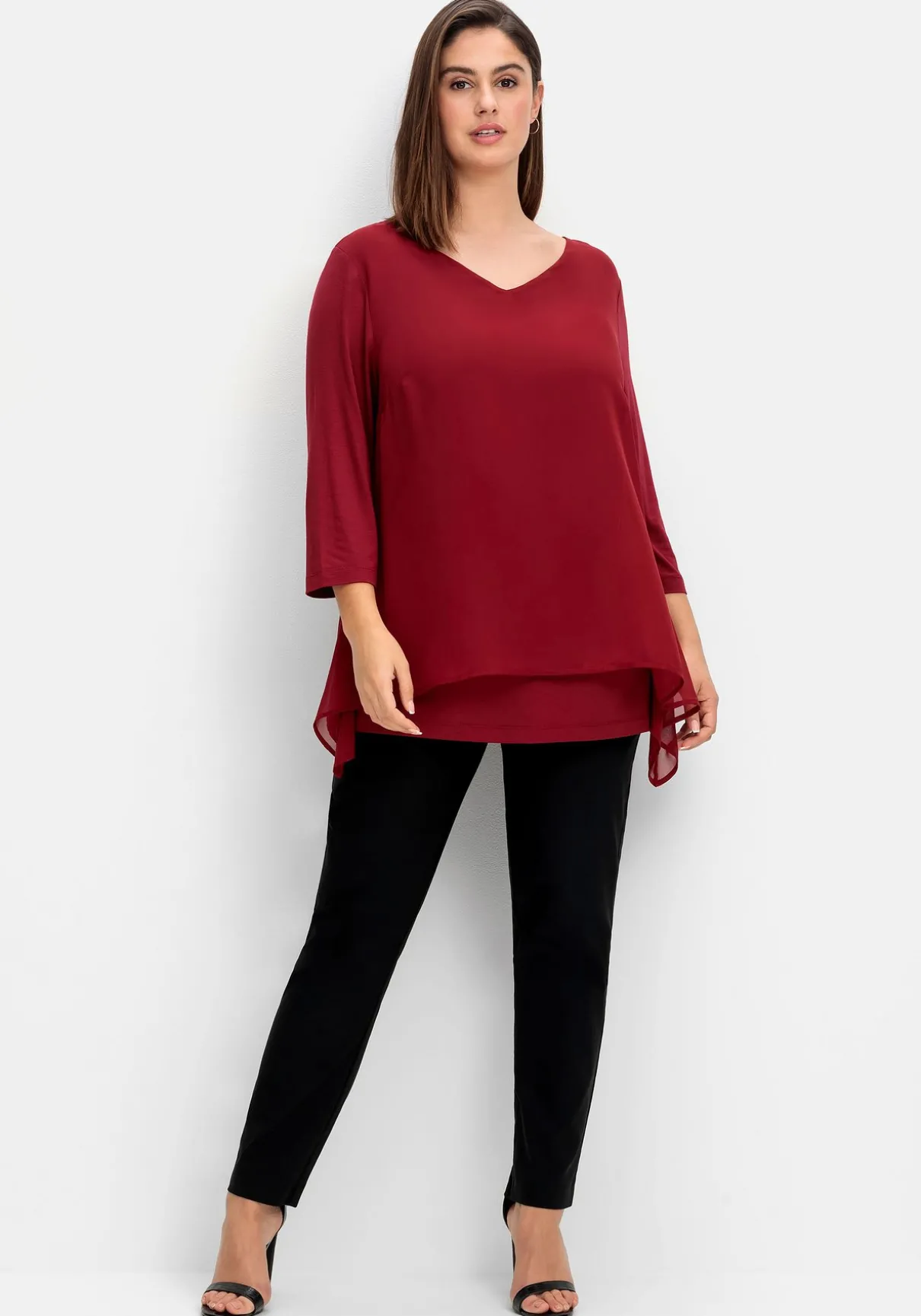 Blusenshirt mit Chiffon, doppellagig