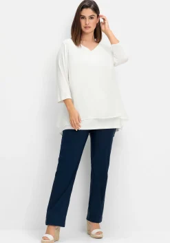 Blusenshirt mit Chiffon, doppellagig