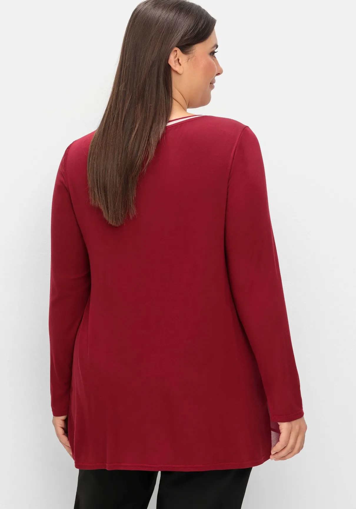 Blusenshirt mit doppellagigem Vorderteil