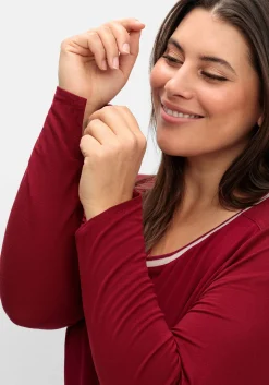 Blusenshirt mit doppellagigem Vorderteil