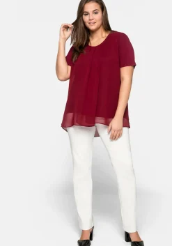 Blusenshirt mit gelegten Falten, im Lagenlook