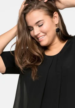 Blusenshirt mit gelegten Falten, im Lagenlook