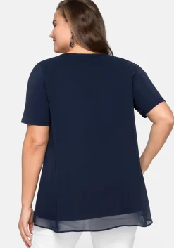 Blusenshirt mit gelegten Falten, im Lagenlook