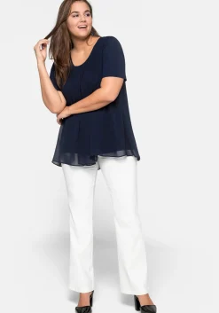 Blusenshirt mit gelegten Falten, im Lagenlook