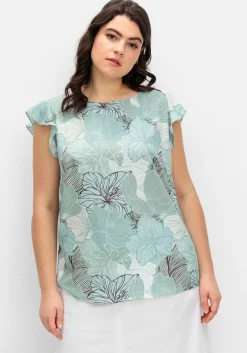 Blusentop mit floralem Print und Volants