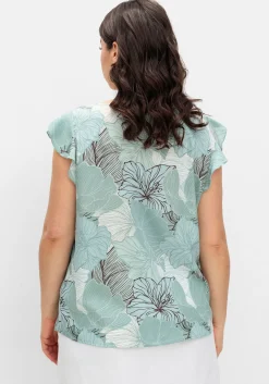 Blusentop mit floralem Print und Volants