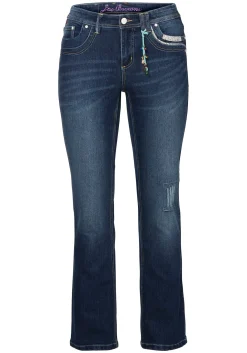 Bootcut Stretch-Jeans im Used-Look