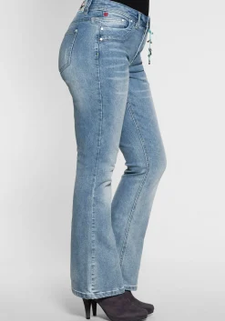 Bootcut Stretch-Jeans im Used-Look