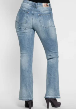 Bootcut Stretch-Jeans im Used-Look