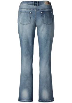 Bootcut Stretch-Jeans im Used-Look