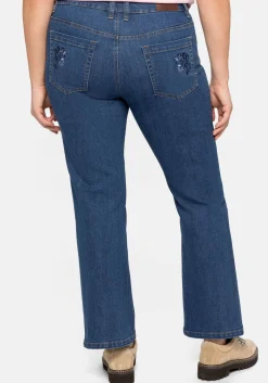 Bootcut Trachtenjeans mit abknöpfbarem Latz